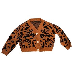 Papermoon super soft animal print button up cardigan